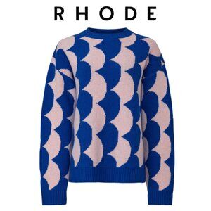 EUC $495 RHODE Lennon Scallop Wool Sweater XS